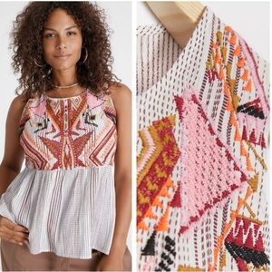 Anthropologie Dolan Velia Embroidered Top 3X EUC